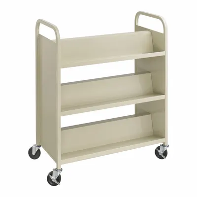 SAFCO Double-Sided Book Cart,43 1/2 in H,Sand (MPN 5357SA) - Book Trucks