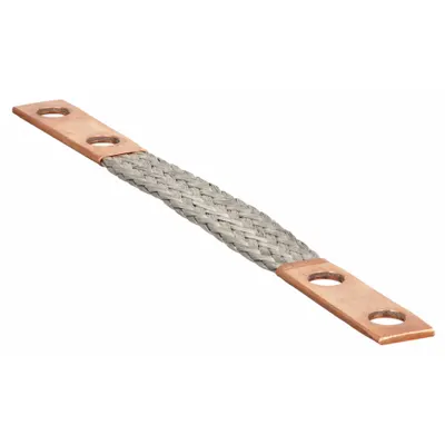 BURNDY Grounding Braid with Ferrule: 190 A Indoor/225 A Outdoor, NEMA Tongue - Grounding Braids