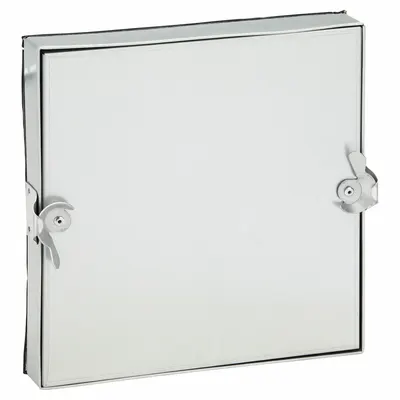 Dayton Duct Access Door: 12 in x 12 in, 24 ga, Steel, Double Cam, Tab-In Hinge - Flat Access Doors