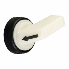 Head for selector-switch operators with extended lever design, white finish. Compatible with 30 mm switch sizes and 9001K series selector switches. Used as a manual control interface for industrial control panels and automation systems.