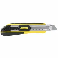 STANLEY Snap-Off Utility Knife: 7 in Overall Lg, Rubberized, 8 Segments, 6 Blades Stored, Black (MPN 10-481)