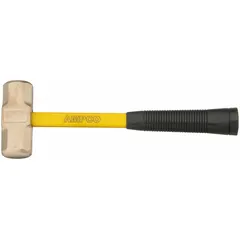 This non-sparking double face engineers hammer features a 3 lb head and 14 in overall length. The fiberglass handle with ribbed grip provides secure handling. Suitable for striking tasks in environments where spark prevention is critical, such as areas with flammable gases or dusts.