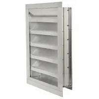 15"H 15"W Drnbl Extrd Alu Intake Louver: Flanged, Surface Mount, 11 1/2 in H, 11 1/2 in W, Aluminum (MPN 20UA07)