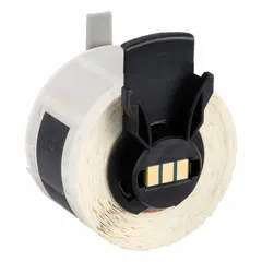 This precut label roll consists of polyimide labels with permanent adhesive, each measuring 1 in x 1/2 in. Designed for use with the Brady BMP71 printer and a media adapter, these labels provide durable identification in environments requiring resistance to heat and chemicals.
