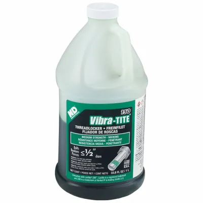 VIBRA-TITE Wicking Medium-Strength Threadlocker: 150, Green, 33.81 fl oz, Jug, 1 EA (MPN 15000) - Wicking Medium-Strength Threadlockers (Green)
