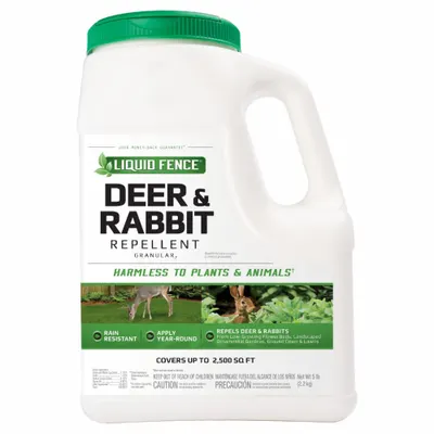 LIQUID FENCE HG-72654 Deer and Rabbit Repellent Granules, 2,500 sq ft Coverage - Wildlife Repellents