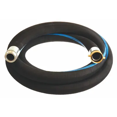 CONTINENTAL EPDM Water Suction & Discharge Hose Assembly, 4 in, 150 psi, Black - EPDM Water Suction & Discharge Hose Assemblies with EPDM Cover with Spiral-Plied Synthetic Fabric & Wire Helix Reinforcement