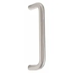 This TRIMCO door pull is made of copper with a silver finish, measuring 8 3/4 inches in height. The copper material provides antimicrobial properties, making it suitable for high-touch areas in commercial and public facilities where hygiene is a concern.