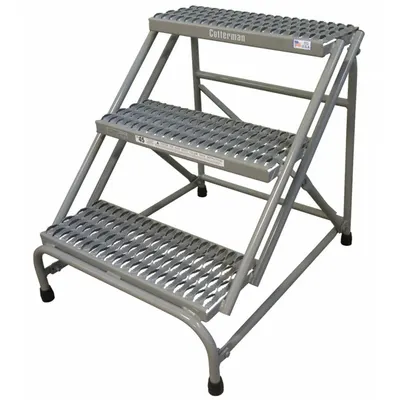 COTTERMAN Step Stool: 3 Steps, 2.5 ft Overall Ht, 500 lb Load Cap, Steel - Rigid Step Stools
