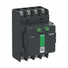 Non-reversing IEC contactor with 4 normally open poles rated for 330 A. Coil voltage is 48V AC at 60Hz. Spring-loaded wire termination type. No integrated surge suppression. Suitable for switching high-power loads in motor control and power distribution applications.