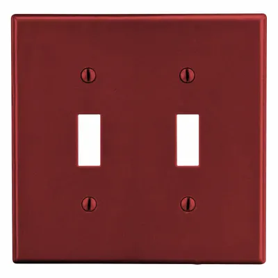 HUBBELL Wall Plate: Toggle, 2 Gang, Red - General Purpose Wall Plates
