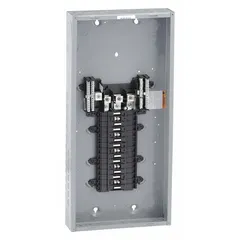 This 200A main lug load center is designed for 3-phase, 208Y/120/240V AC indoor installations. It provides 30 spaces for branch circuit breakers and has a 65kA short-circuit current rating. The enclosure cover must be ordered separately. No tandem breakers are permitted.