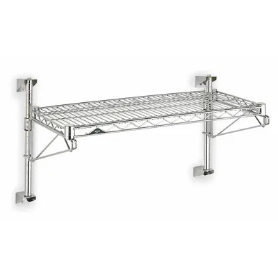 METRO Wire Wall Shelf: 48 in x 18 in, 1 Shelves, 250 lb Load Capacity per Shelf - Adjustable-Height Stainless Steel Wire Wall-Mount Shelving