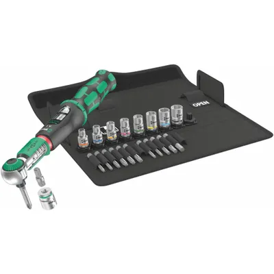 WERA Torque Wrench Set: Newton-Meter, 1/4 in Drive Size, 2 N-m to 12 N-m - Interchangeable Head Torque Wrench Kits
