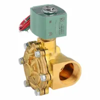 REDHAT Solenoid Valve: 2-Way, Normally Open, 1 1/2 in Pipe Size, 12V DC, Watertight, High Flow (MPN 8210G032LF 12/DC)
