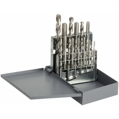 CHICAGO-LATROBE 18-Piece Drill Bit and Tap Set - Drill Bit & Hand Tap Sets