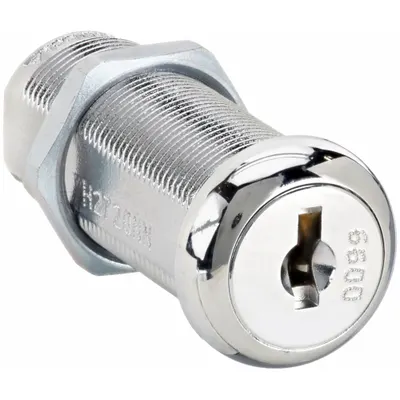 DELTA LOCK Cam Lock: Std Keyed Cam Lock, Keyed Alike, Zinc Die-Cast, Chrome-Plated - Keyed Cam Locks