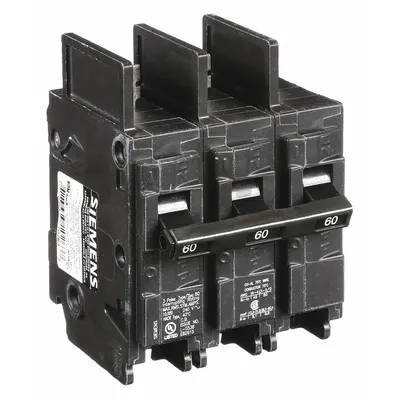 SIEMENS BQ3B060 BQ Series 3-Pole 60A 240V AC Bolt-On Miniature Circuit Breaker - BQ & BQH Series, Bolt-On Siemens Miniature Circuit Breakers