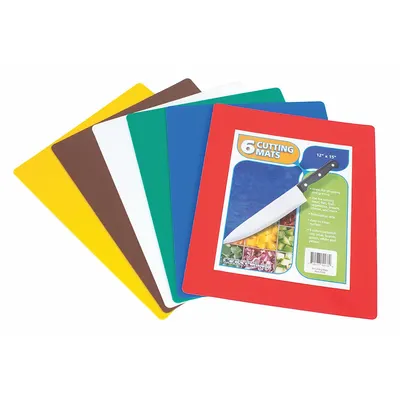 CRESTWARE FCBS Cutting Board Set, 6-Piece, Polyethylene, NSF Certified - Cutting Board Sets