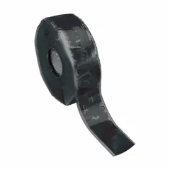 Self-fusing silicone rubber tape that bonds to itself without adhesive, forming a tight seal. Used for high-temperature masking, insulation, and surface protection in finishing and plating processes. 12 yd length, 20 mil thickness, black color.