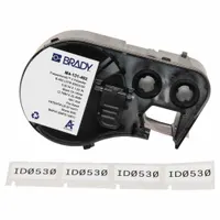 Combined Label and Ribbon Cartridge: Rectangle, 1/2 in x 1 in, Cryogenic Polyester, Black on White (MPN M4-131-492)