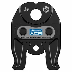 Forged steel press jaw sized for 7/8 in copper pipe. Designed for use with compact press tools and ACR press systems. Used for crimping copper piping in air conditioning and refrigeration installations.