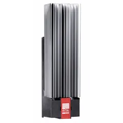 Single-phase radiant heater for electrical enclosures, rated 100 W at 110 to 240V AC. Thermostat not included. Used to prevent condensation and maintain minimum operating temperatures inside control panels, junction boxes, and similar enclosures.