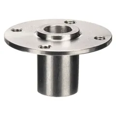Round receptacle designed for 1/4 in diameter quick-release pins. Provides a secure mounting point for pins in fixturing, jigs, and equipment requiring rapid assembly and disassembly.