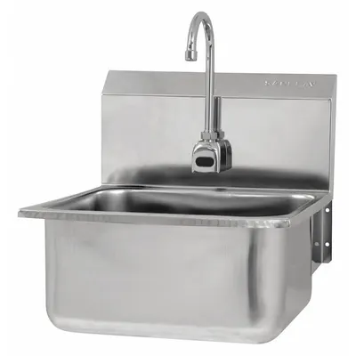 SANI-LAV Hands-Free Sink: 1 Stations, 10 in Bowl Dp, 19 in Bowl Lg, 16 in Bowl Wd - One-Station Wall-Mounted Hand Sinks with Faucets