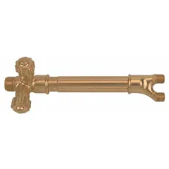 TURBOTORCH Victor-Style torch handle with a 6-inch length and 3/8"-24 inlet connection. Designed for oxy-fuel cutting, welding, and brazing applications. Connects to a regulator and hose assembly for gas flow control in fabrication and repair tasks.