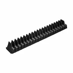 This plastic wrench organizer holds wrenches in a tool drawer. Its magnetic base secures the rack in place to prevent shifting. Overall width is 4-3/4 inches. Suitable for organizing wrenches in workshop or service environments.