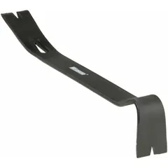 This 15-inch double-end flat pry bar features a claw end for prying, lifting, and removing materials. It is heat treated to 48 HRC at 6 inches from the end for increased strength. Suitable for general prying applications in construction, maintenance, and metalworking.