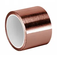 TAPECASE Conductive Electrical Tape: 1 in Wd, 6 yd Lg, 3.5 mil Thick, Copper Foil, Acrylic