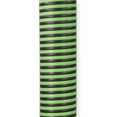 CONTINENTAL Water Suction and Discharge Hose: 1 1/4 in Hose Inside Dia., 50 psi, Black/Green - Thermoplastic Rubber Bulk Water Suction & Discharge Hoses with Polyethylene Helix Reinforcement