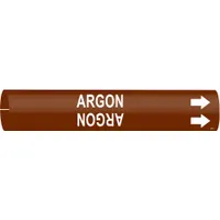 Pipe Marker: Argon, Brown, White, Fits 4 to 6 in Pipe O.D., 1 Pipe Markers, With Arrows (MPN 4291-D)