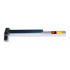 Surface vertical rod exit device with touchbar for doors up to 3 ft wide. Chrome finish. Provides egress actuation for commercial or industrial doors requiring code-compliant emergency exit.