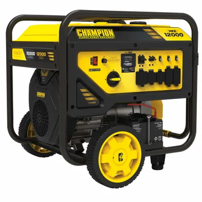 CHAMPION POWER EQUIPMENT Portable Generator: Conventional, Gasoline, 12,000 W Running - Conventional Generators