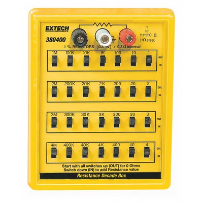 EXTECH Resistance Decade Box: 1 ohm to 11,111,110 ohm, 7 Decades - Decade Boxes