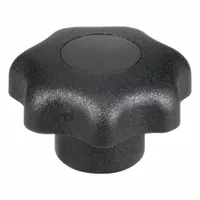 7-arm knob with threaded hole for manual adjustment and clamping on machinery, jigs, and fixtures. Plastic body with steel thread insert. M5 thread, 10 mm thread length, 25 mm diameter