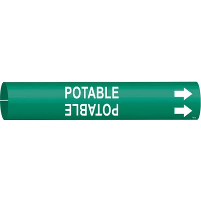 BRADY Potable Snap-On Pipe Marker - Potable Snap-On Pipe Markers