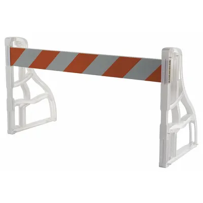 OEM Modular Barricade System, 96 in x 40 in, White PVC, A-Frame, Blank Legend - Modular Barricade Systems