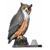 BIRD BARRIER Screech Decoy: Brown/White, Plastic, 400 sq ft Coverage Area, Targets Pigeons/Sparrows (MPN SD-OWL1)