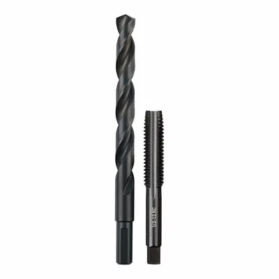 MILWAUKEE Plug Tap and Drill Bit: 2 Pc, 1/2"-13 Tap - Drill Bit & Hand Tap Sets