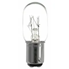 BA15d Double-Contact Bayonet Base Lamp, T7 Tubular, 120V AC, White