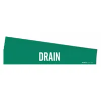 Pipe Marker: Drain, Green, White, Fits 2 1/2 to 7 7/8 in Pipe O.D., 1 Pipe Markers, 5 PK (MPN 7090-1-PK)