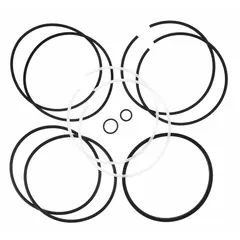 This repair seal kit is designed for servicing piston accumulators in hydraulic systems. It includes Buna V-O-Ring piston seals with two back-up washers, rated for oil service from -20 to 165°F. Suitable for use in industrial hydraulic circuits requiring leak-free operation.