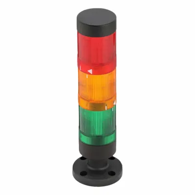 WERMA Tower Light Assembly: 3 Tier, Amber/Green/Red, No Sounder Tier, 8 5/8 in Overall Ht - Three-Tier Tower Light Assemblies