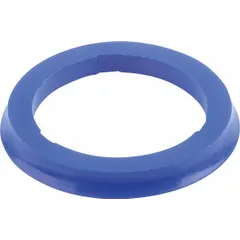 This hygienic sealing washer is a single-piece component made of FDA-approved blue acetal. It is designed for M4 screw sizes with a 6 mm inside diameter and 11.25 mm outside diameter. The washer is not metal detectable and not X-ray detectable, suitable for use in applications requiring contamination control and resistance to chemical cleaning agents.