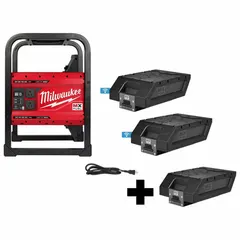 120V, 15A, three-prong power station with charging cord. Provides portable AC power for tools and equipment on job sites.