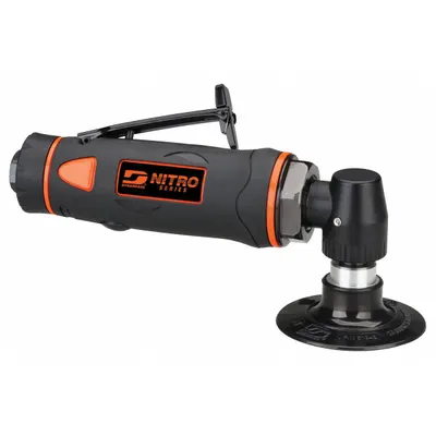 DYNABRADE Air Disc Sander: 3 in Pad, Locking, Light Duty, 0.5 hp, 26 cfm, Right Angle Grip - Rotary Disc Sanders